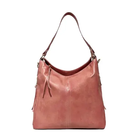 Black Vegan Leather Shoulder Bag | Spacious, Water-Resistant, Lightweight & Adjustable Strap ( pink, Standard )