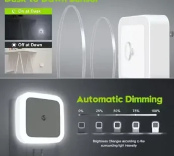 LED Smart Night Light with Dusk-to-Dawn Sensor (Pack of 2) – Cool White | Auto On/Off Plug-in Light