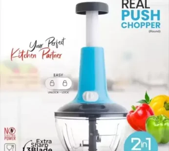 Food Chopper Steel Large – Manual Push Vegetable & Fruit Chopper for Kitchen