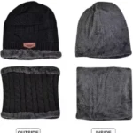 Woolen Beanie/Skull Cap & Neck Warmer Combo – Winter Wear Set ( black, OS )