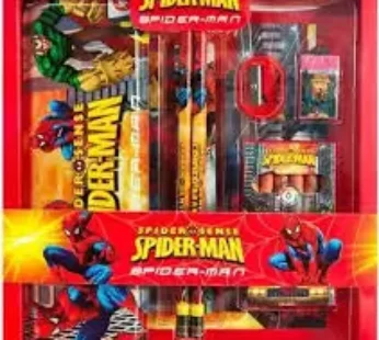 Spiderman 7-Piece Stationery Set for Kids – Pencils, Sharpener, Eraser, Scale, Crayons & Pencil Box (Multicolor)
