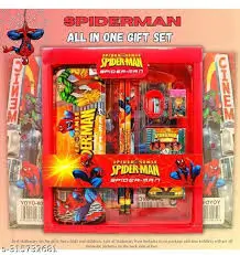 Spiderman 7-Pcs Stationery Set for Kids – Pencils, Sharpener, Eraser, Scale, Crayons & Pencil Box, Multicolor ( default, Free Size ) .
