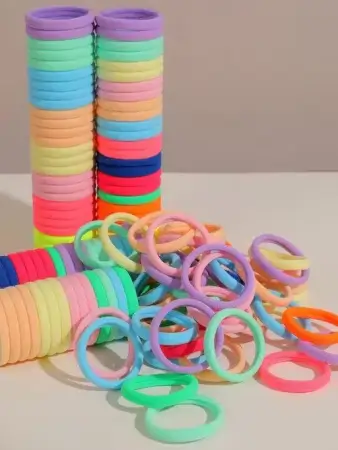 60PCS Elastic Cotton Hair Bands Set – Women’s Hair Accessory ( default, Standard )