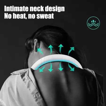 Portable Wearable Neck Fan USB Rechargeable, Hands-Free Bladeless Fan with 3 Speeds ( default, Standard ).