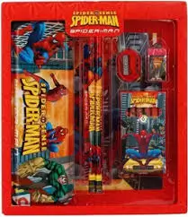 Spiderman 7-Pcs Stationery Set for Kids – Pencils, Sharpener, Eraser, Scale, Crayons & Pencil Box, Multicolor ( default, Free Size ) .