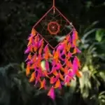 Multicolor Big Square Dream Catcher – Feather Wall Hanging ( default, Standard )