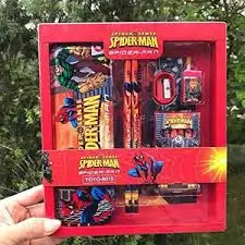 Spiderman 7-Pcs Stationery Set for Kids – Pencils, Sharpener, Eraser, Scale, Crayons & Pencil Box, Multicolor ( default, Free Size ) .