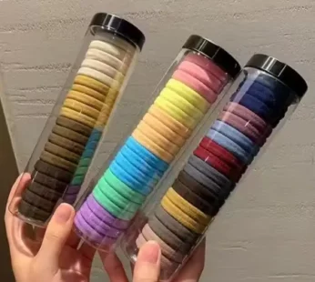 60PCS Elastic Cotton Hair Bands Set – Soft & Durable Hair Ties for Women & Girls