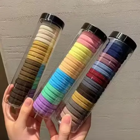 60PCS Elastic Cotton Hair Bands Set – Women’s Hair Accessory ( default, Standard )