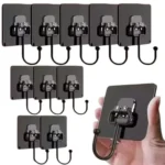 10PC Self Adhesive Wall Sticker Hooks – Stainless Steel, No-Drill ( default, Standard )