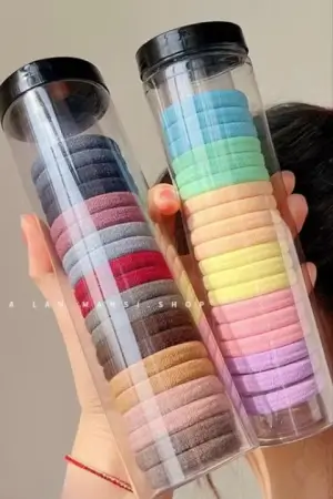 60PCS Elastic Cotton Hair Bands Set – Women’s Hair Accessory ( default, Standard )