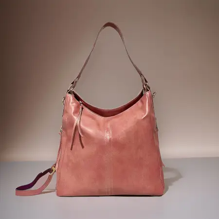 Black Vegan Leather Shoulder Bag | Spacious, Water-Resistant, Lightweight & Adjustable Strap ( pink, Standard )