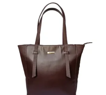 Stylish Vegan Leather Handbag for Women & Girls (Brown Tote)