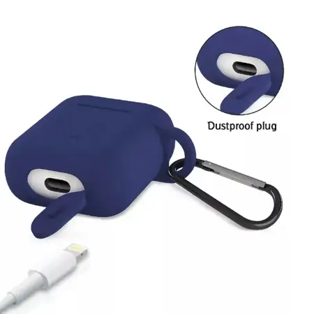 Silicone Shockproof Protection Wireless Headphones Carrying Box Cover with Metal Keychain ( default, Standard ).