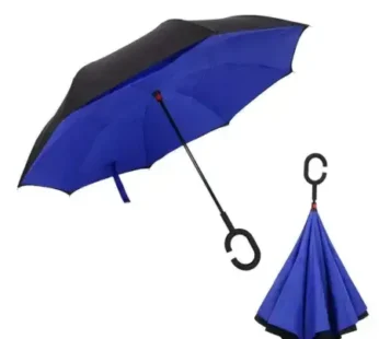 Windproof Upside Down Reverse Umbrella with C-Shaped Handle – Hands-Free, Double Layer Design