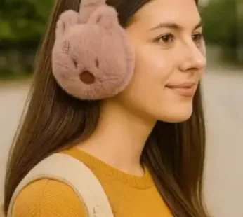 Stylish Earmuffs for Kids & Girls – Cozy Plush Winter Ear Warmers (Dark Pink)