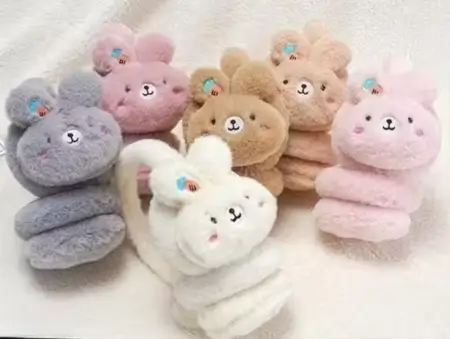 Winter Ear Muffs for Women & Kids - Cozy Plush Ear Covers for Cold Weather ( pink, Standard )