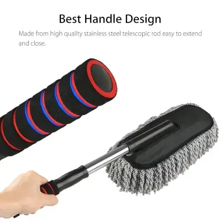 Car Duster, Long Retractable / Soft / Non-Slip / Handle Multipurpose Microfiber Wash Brush Vehicle Interior and Exterior Cleaning Kit with for Car, Boats or Home ( default, Standard ).