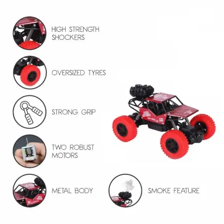 Adventure Awaits! Unleash Thrills with this Powerful 4x2 RC Monster Truck Toy – Race, Climb, Explore, Independent Suspension & Dynamic Smoke/Mist for Boys & Girls ( default, 1 )