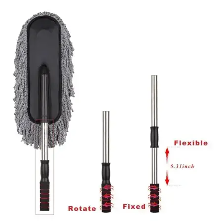 Car Duster, Long Retractable / Soft / Non-Slip / Handle Multipurpose Microfiber Wash Brush Vehicle Interior and Exterior Cleaning Kit with for Car, Boats or Home ( default, Standard ).