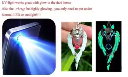 Glow in the Dark Wolf Pendant/Locket Necklace for Men & Women – Silver-Plated Stainless Steel, Long Chain ( default, Standard ).