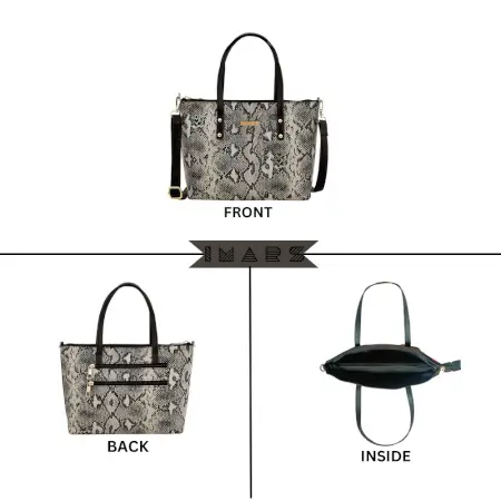 Stylish Handbag For Women & Girls (Tote) Made With Vegan Leather ( black, Standard )