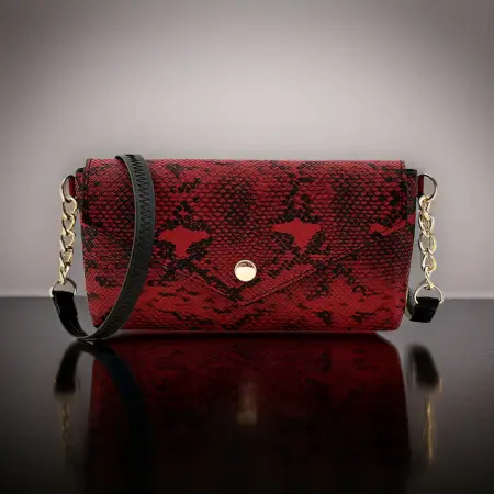 Stylish Crossbody Black For Women & Girls (Sling) Made With Vegan Leather ( red, Standard )