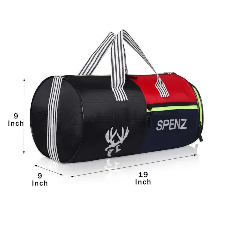 Black & Red Polyester Durable Duffle Bag For Men And Women ( black, Standard )