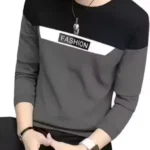 Men’s Round Neck Cotton Blend Full Sleeve Printed T-shirt – S to XXL. ( default, Standard )