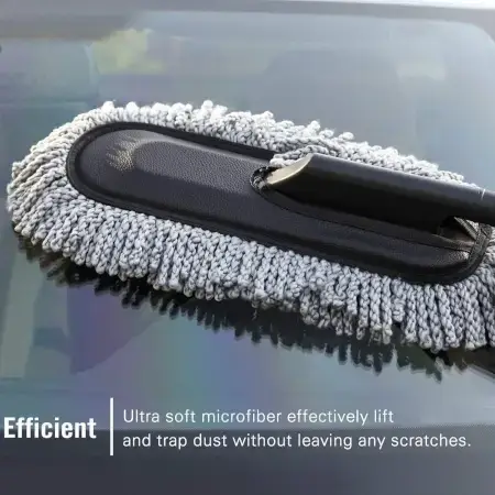 Car Duster, Long Retractable / Soft / Non-Slip / Handle Multipurpose Microfiber Wash Brush Vehicle Interior and Exterior Cleaning Kit with for Car, Boats or Home ( default, Standard ).